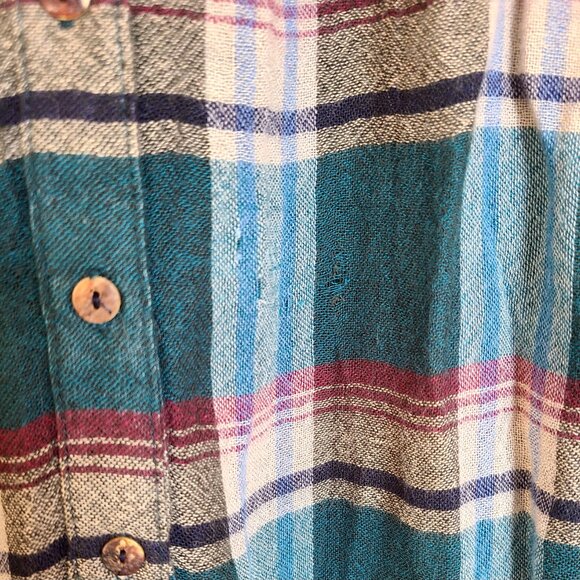 Anthropologie Akemi Kin Plaid Tunic Women S Oversized Plaid Shirt Boho Autumn - Picture 10 of 11